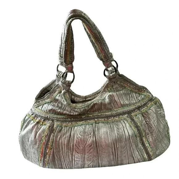 Laundry by Shelli Segal big silver shoulder bag purse vintage - Picture 3 of 9